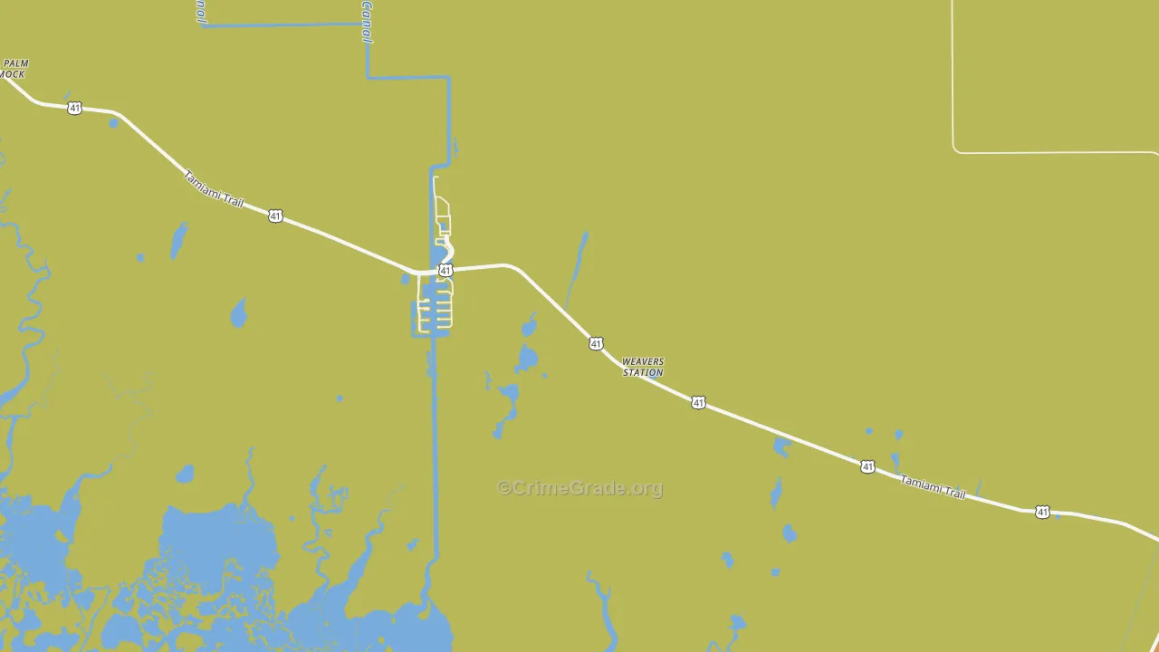 Copeland, FL Map of Theft Rates