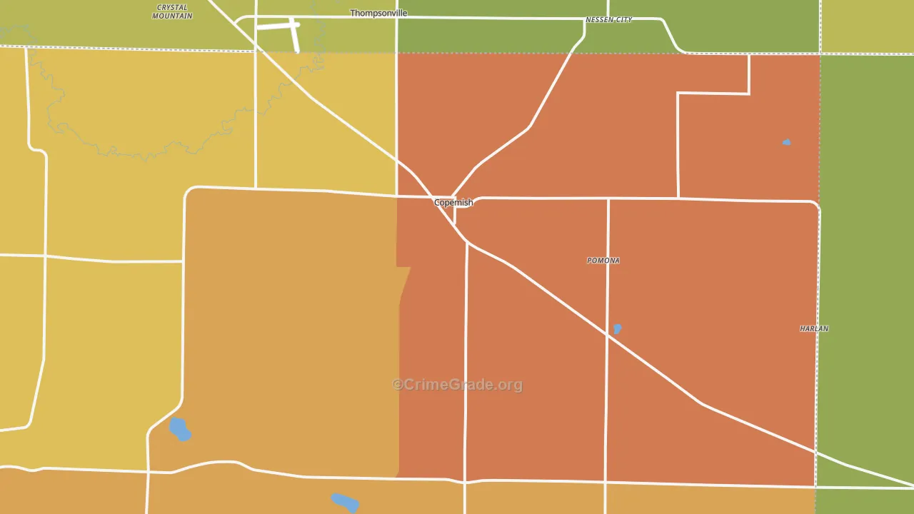 Copemish, MI Map of Theft Rates
