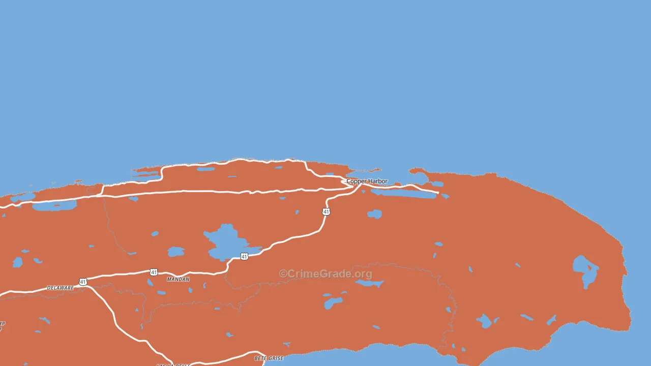 Copper Harbor, MI Map of Theft Rates
