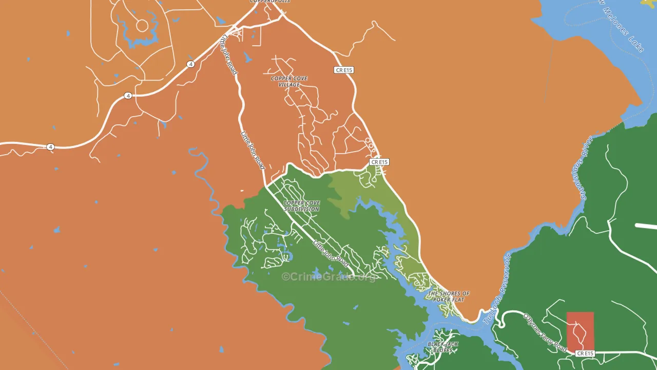 Copperopolis, CA Map of Theft Rates