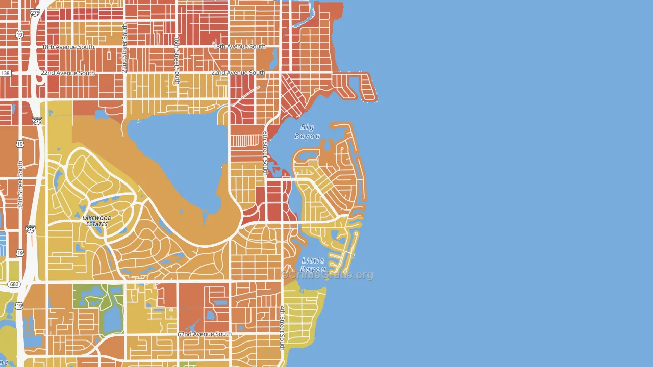 Coquina Key, St. Petersburg, FL Map of Theft Rates