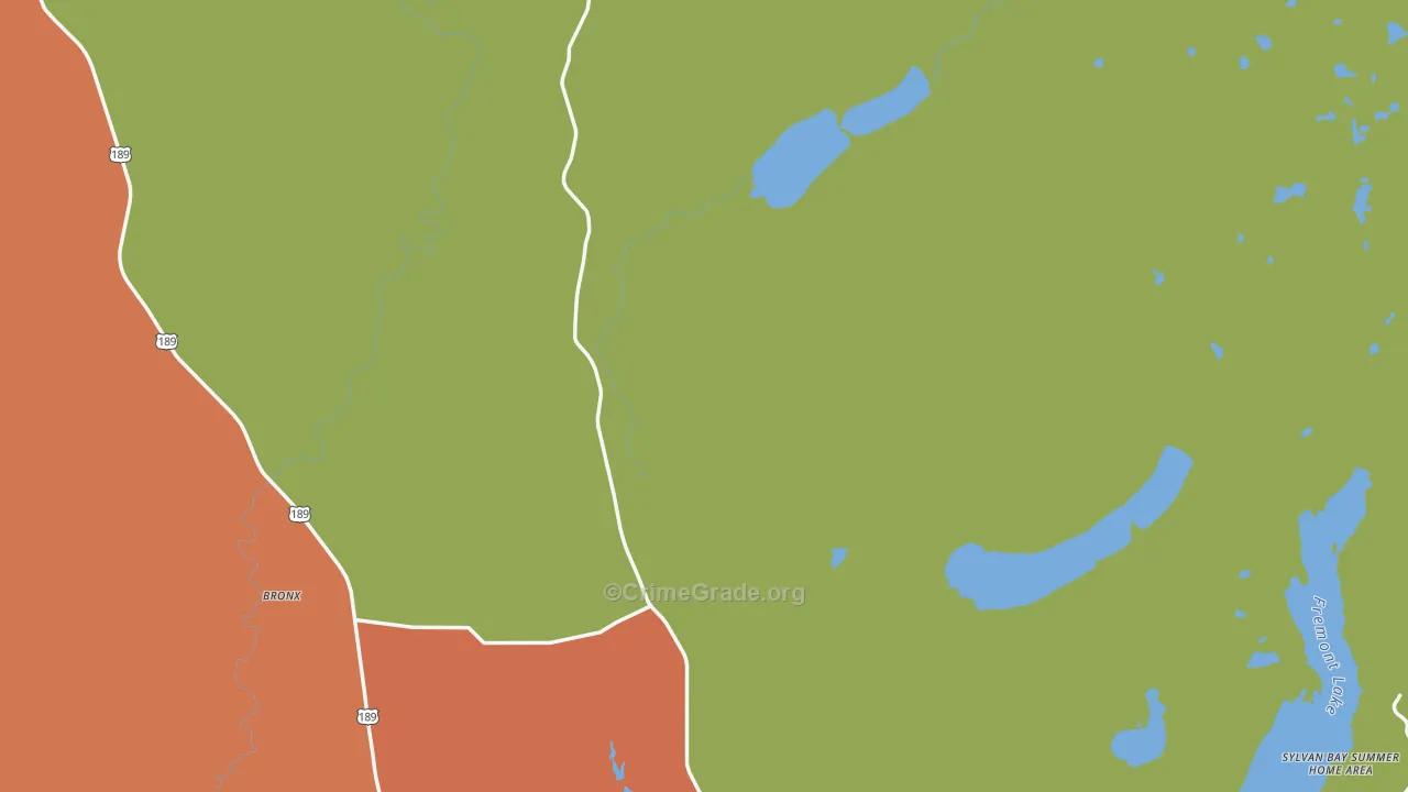 Cora, WY Map of Theft Rates