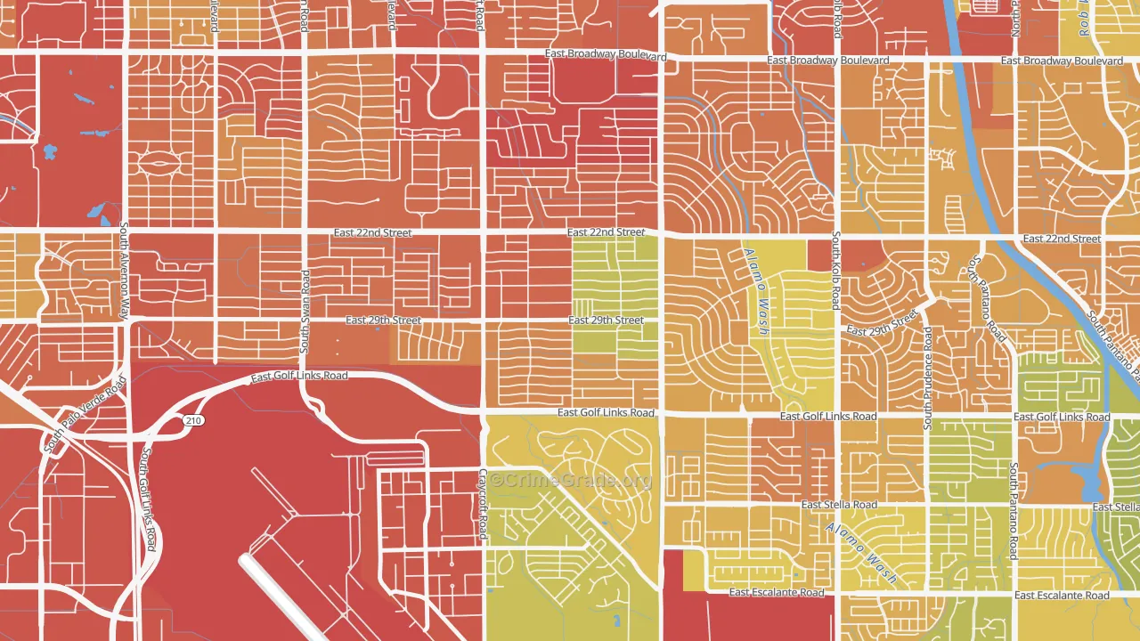 Corbett, Tucson, AZ Map of Theft Rates