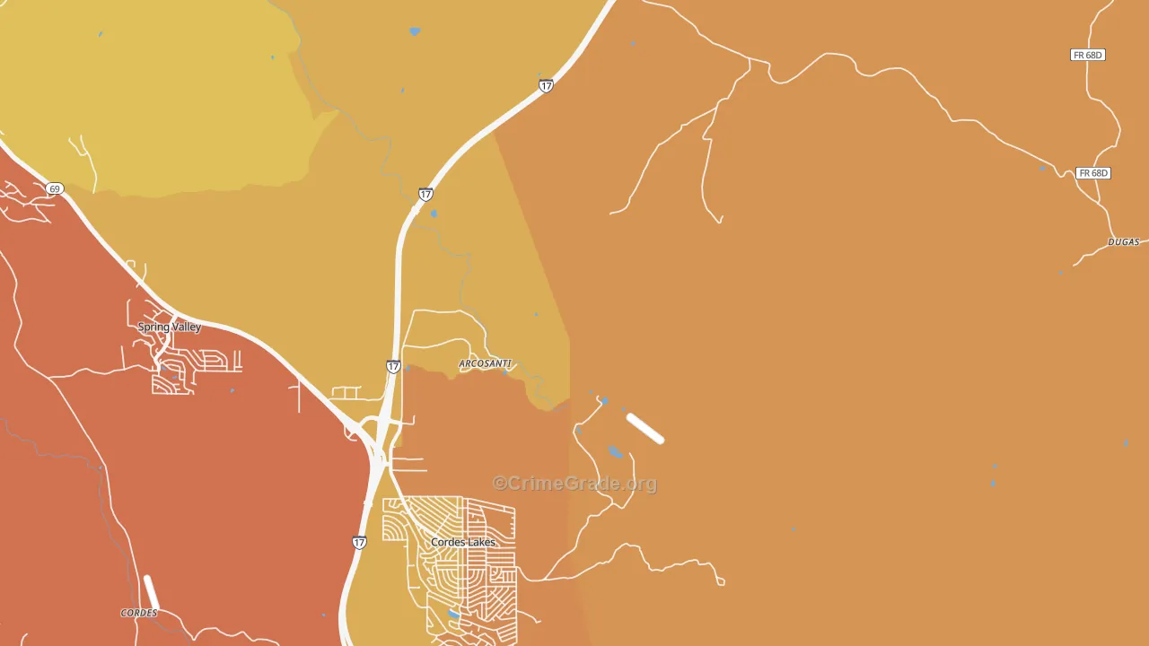 Cordes Junction, AZ Map of Theft Rates