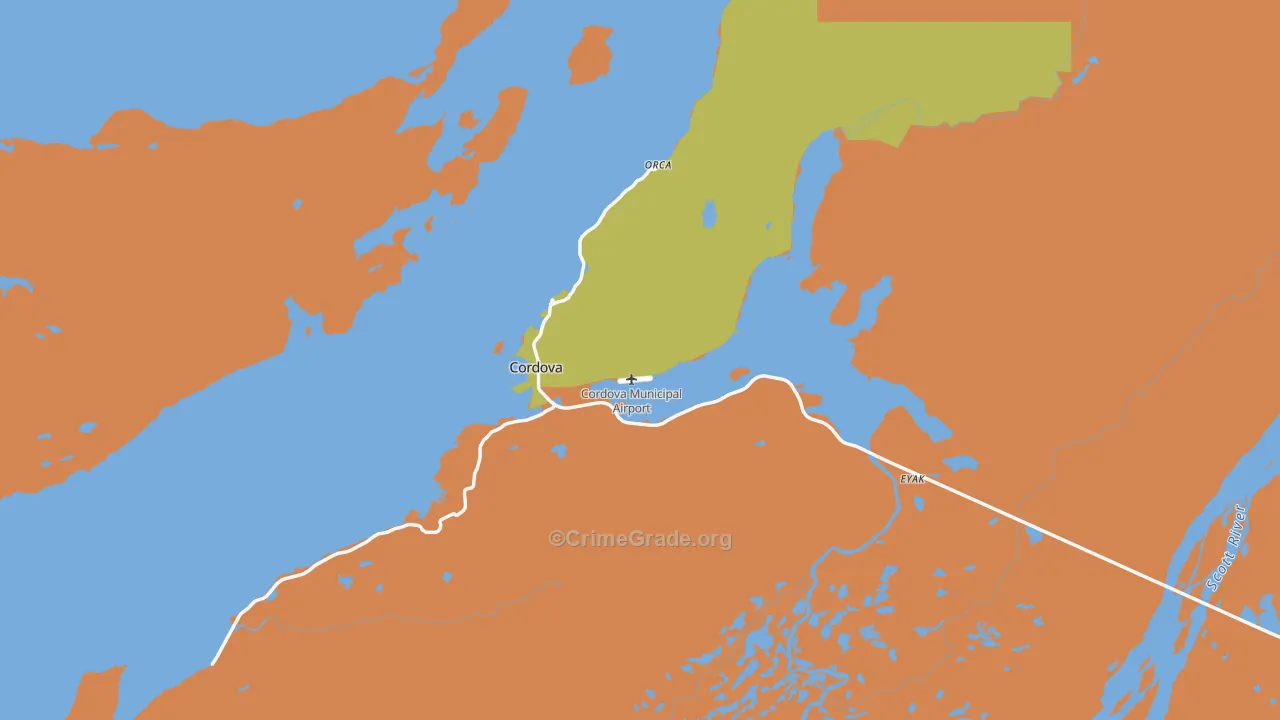 Cordova, AK Map of Theft Rates