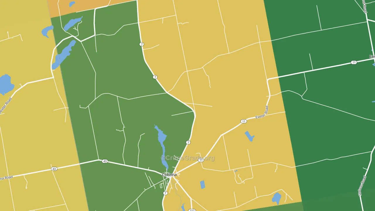 Corinna, ME Map of Theft Rates