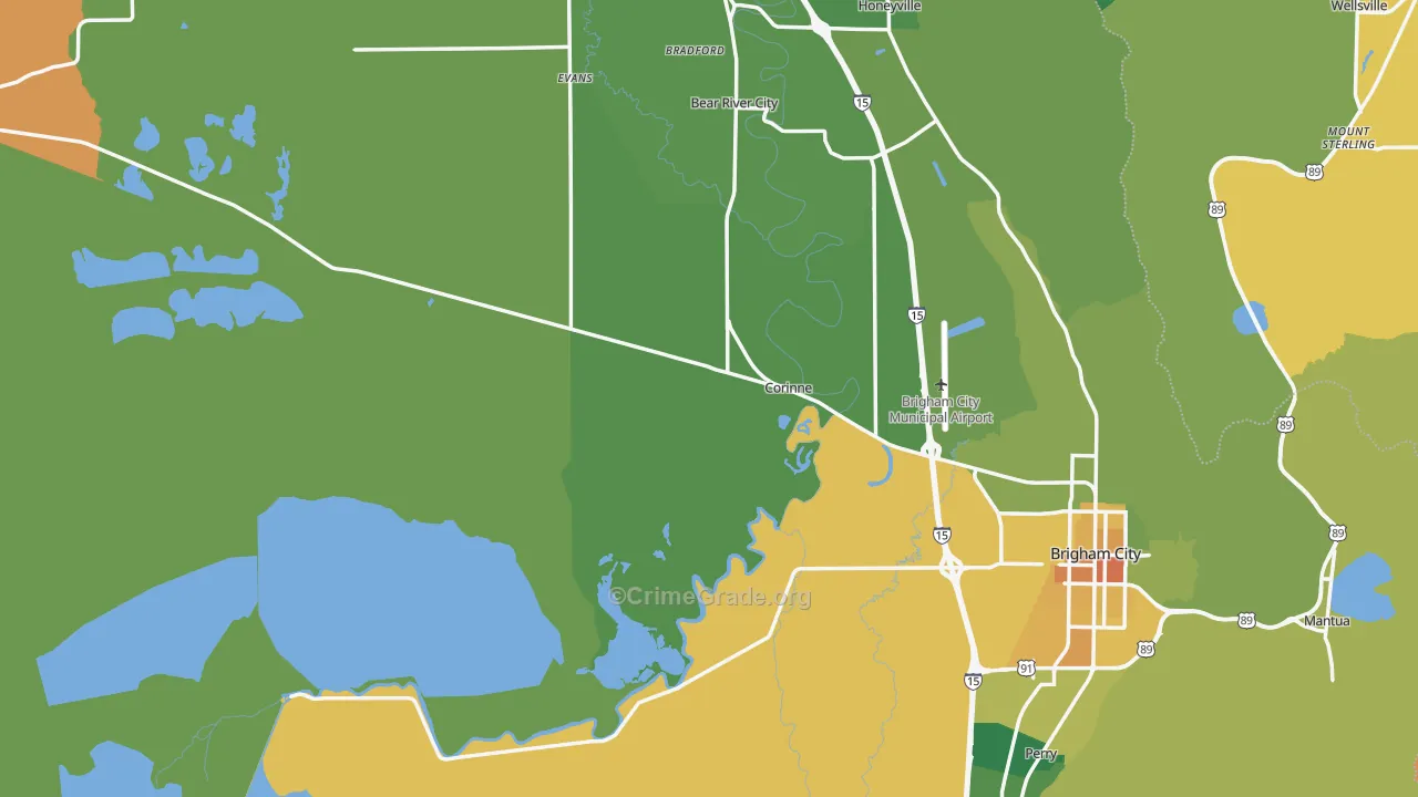 Corinne, UT Map of Theft Rates
