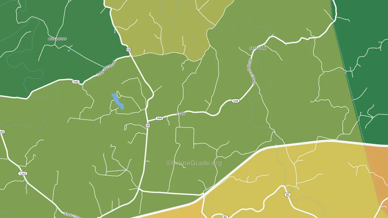 Cork, KY Map of Theft Rates