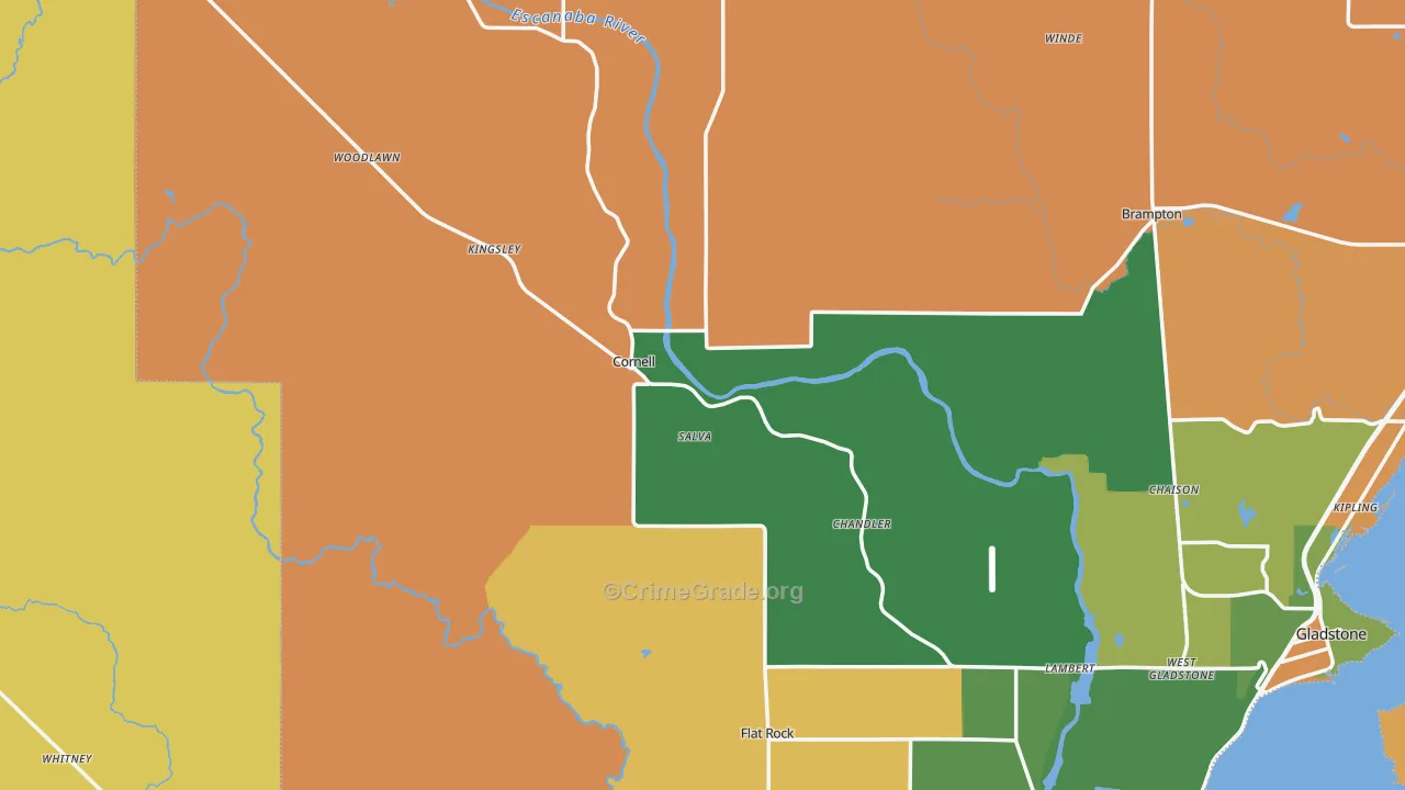 Cornell, MI Map of Theft Rates