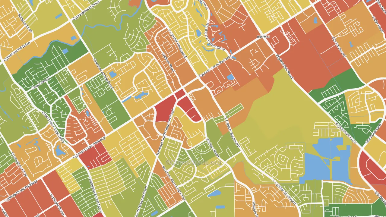Cornerstone Village North, Houston, TX Map of Theft Rates