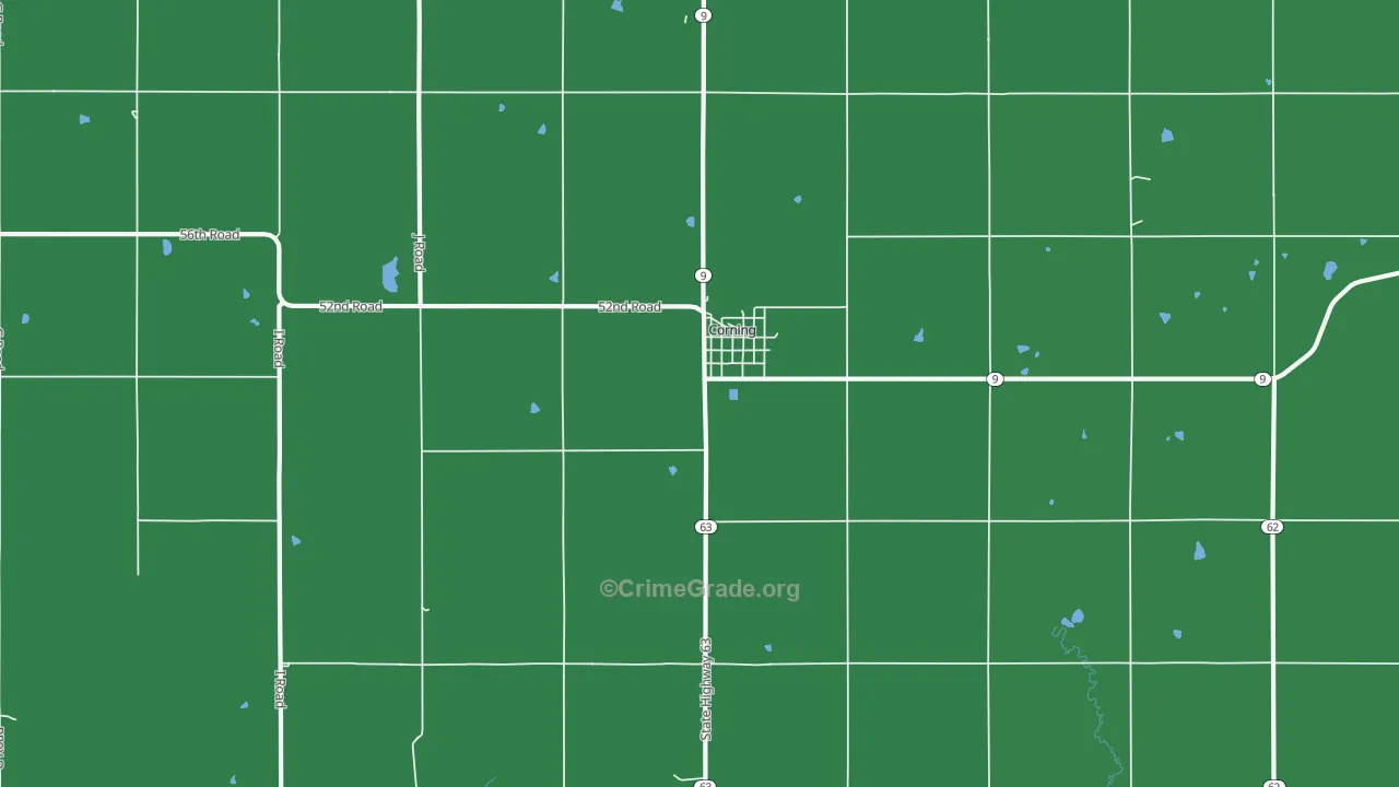 Corning, KS Map of Theft Rates