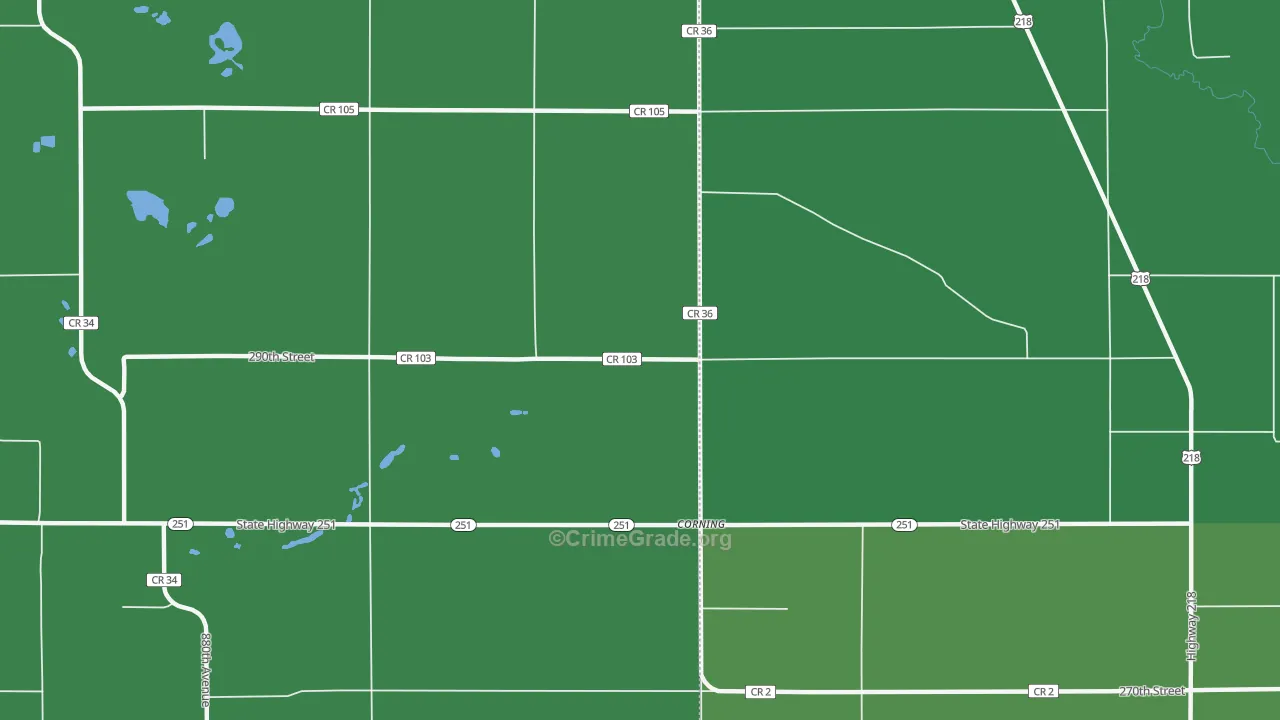 Corning, MN Map of Theft Rates