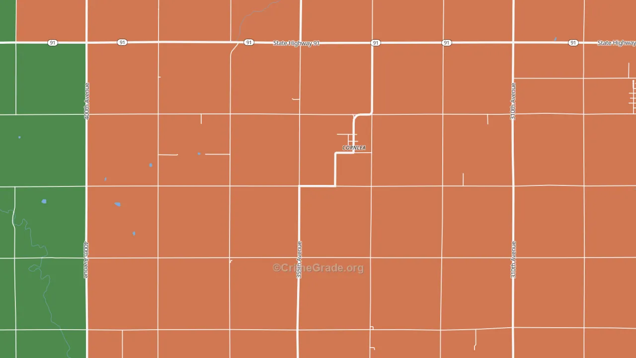 Cornlea, NE Map of Theft Rates