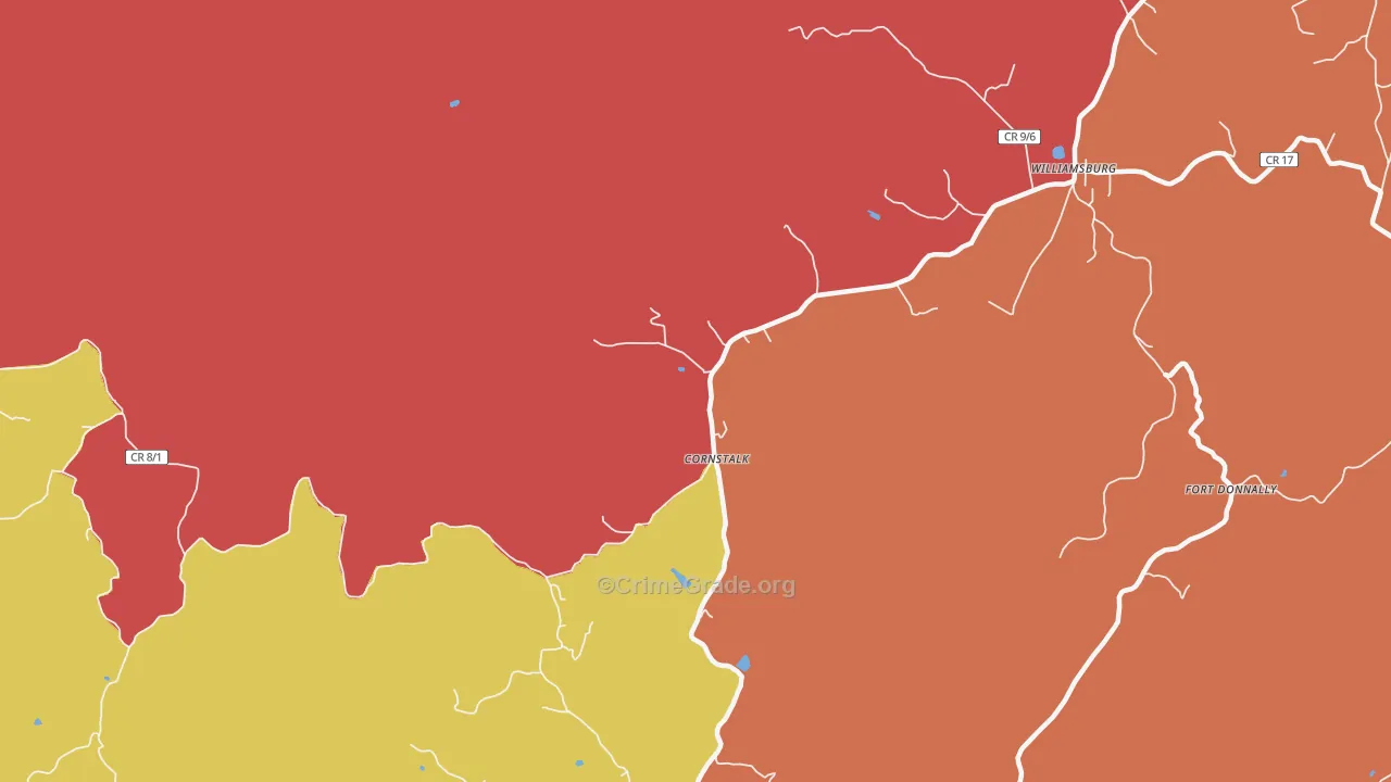 Cornstalk, WV Map of Theft Rates