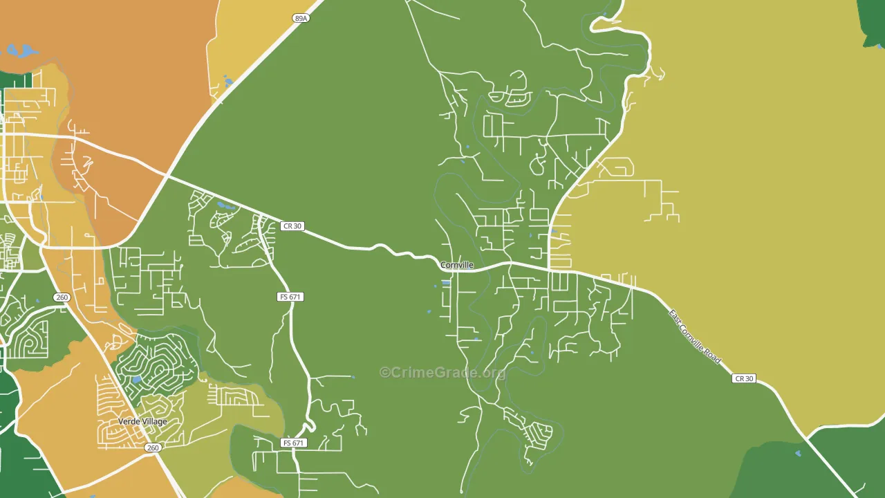 Cornville, AZ Map of Theft Rates