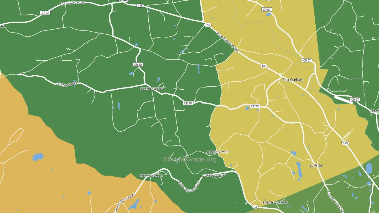Cornwallville, NY Map of Theft Rates
