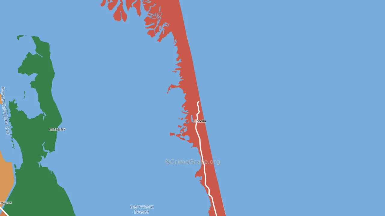 Corolla, NC Map of Theft Rates