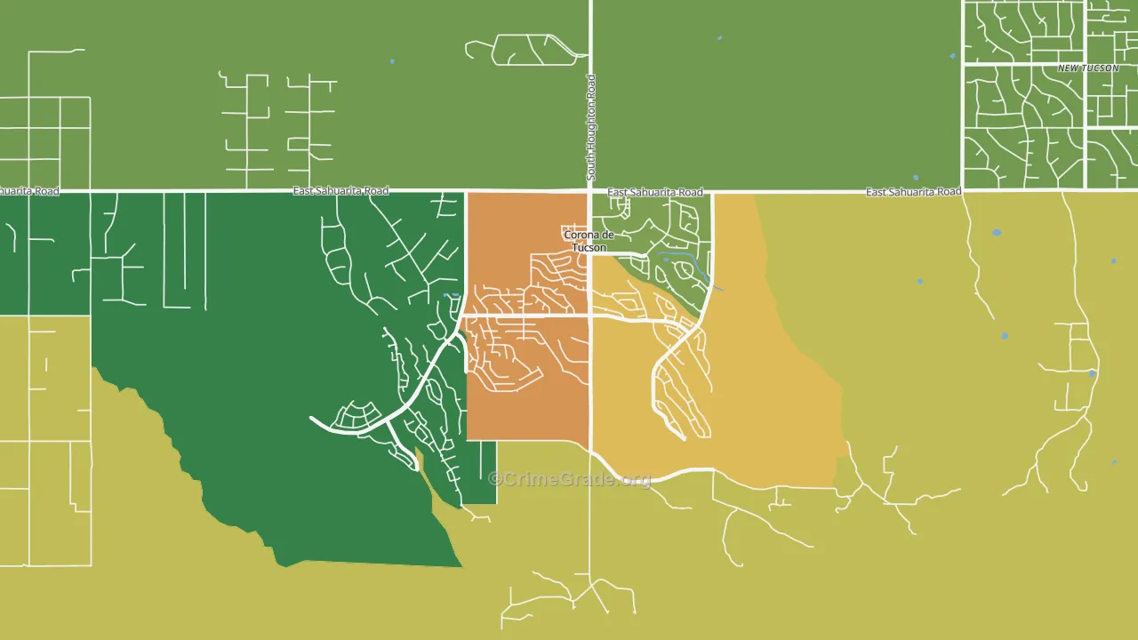 Corona de Tucson, AZ Map of Theft Rates