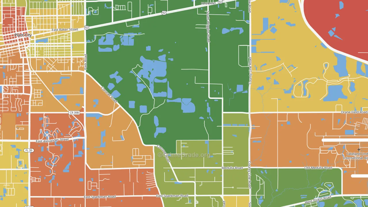 Coronet, FL Map of Theft Rates