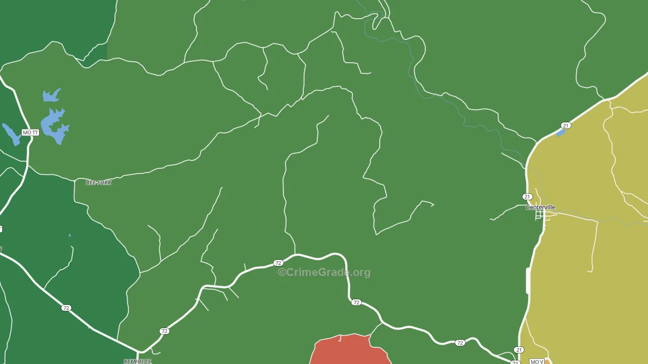 Corridon, MO Map of Theft Rates