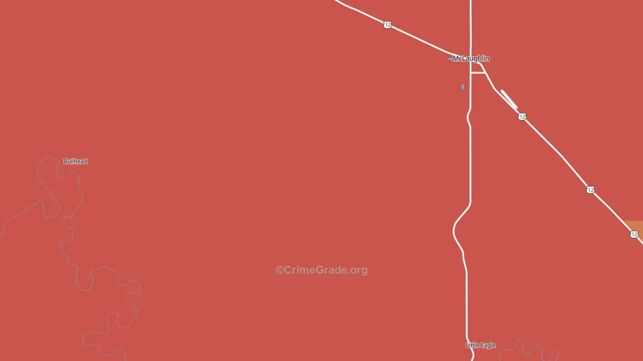 Corson County, SD Map of Theft Rates