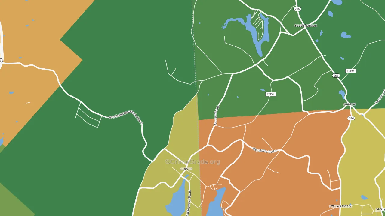 Cortez, PA Map of Theft Rates