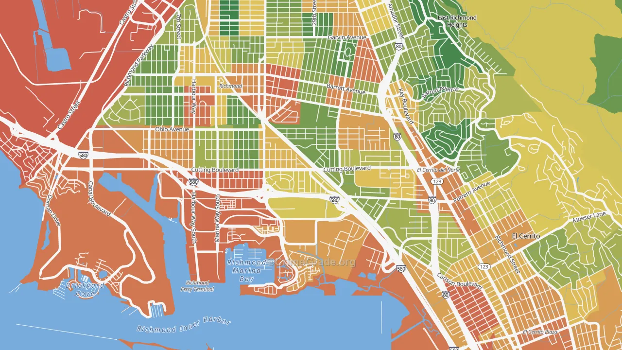 Cortez-Stege, Richmond, CA Map of Theft Rates