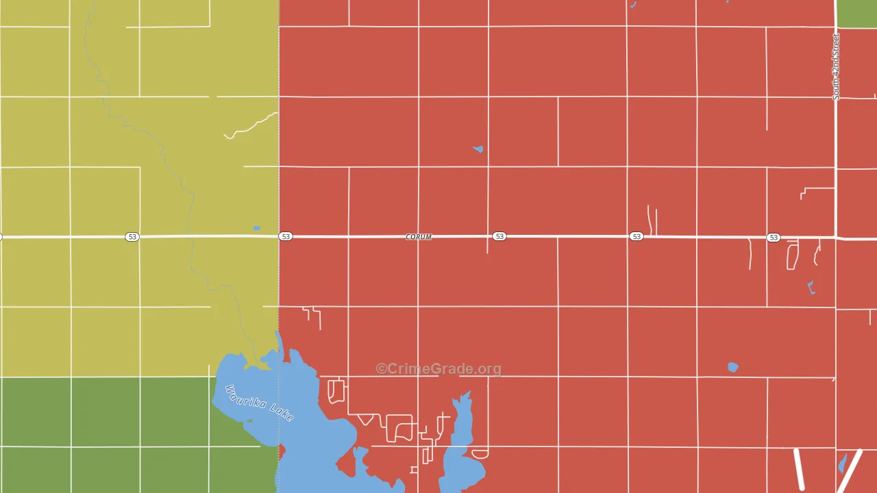 Corum, OK Map of Theft Rates