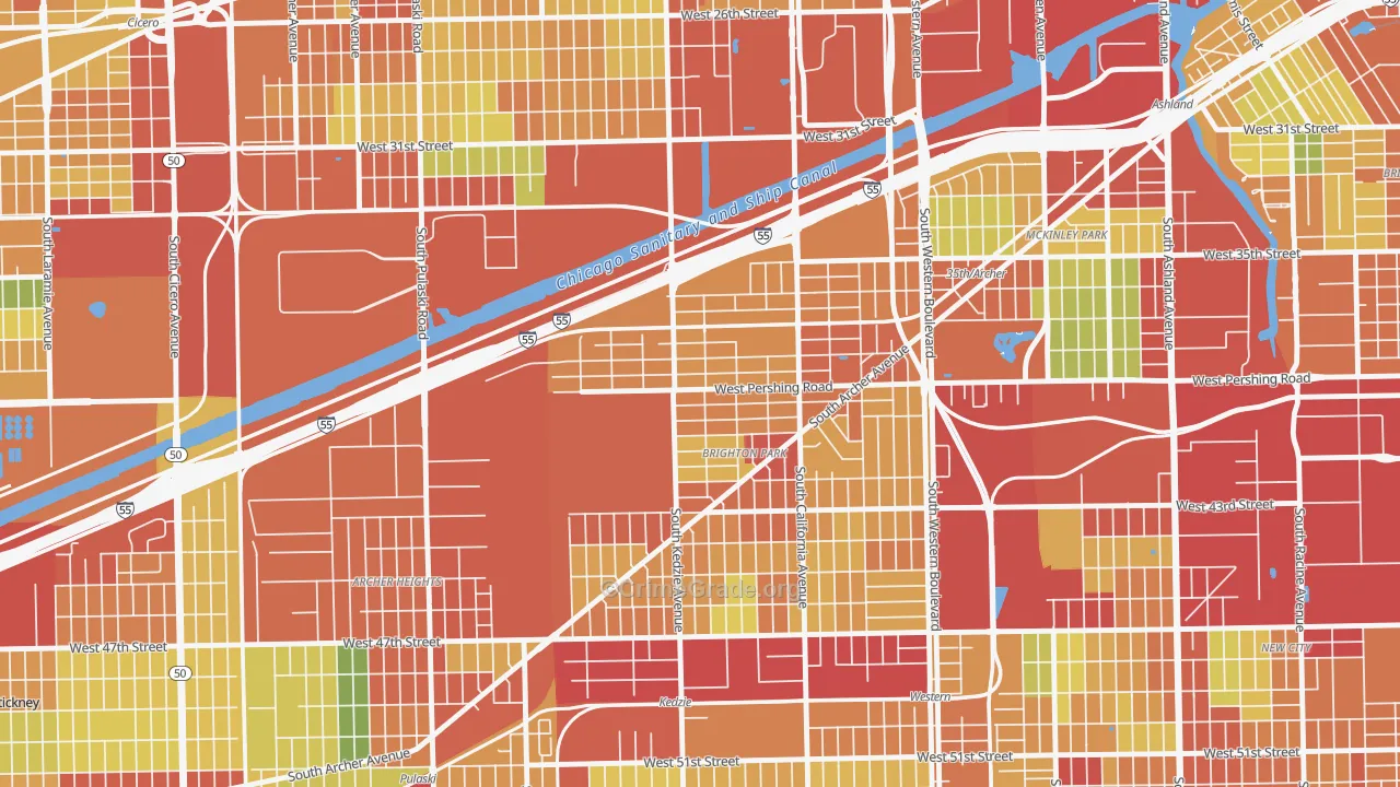 Corwith, Chicago, IL Map of Theft Rates