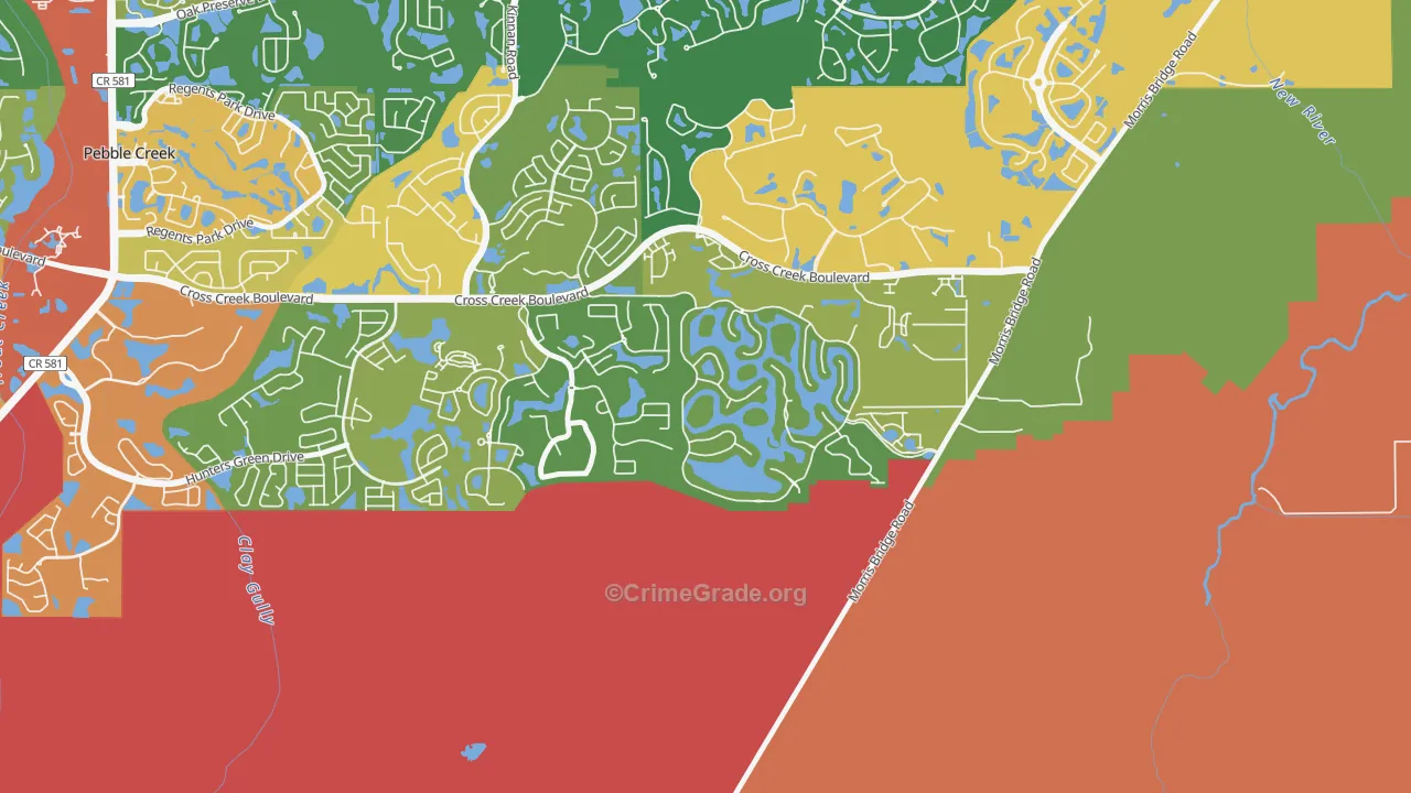Cory Lake Isles, Tampa, FL Map of Theft Rates