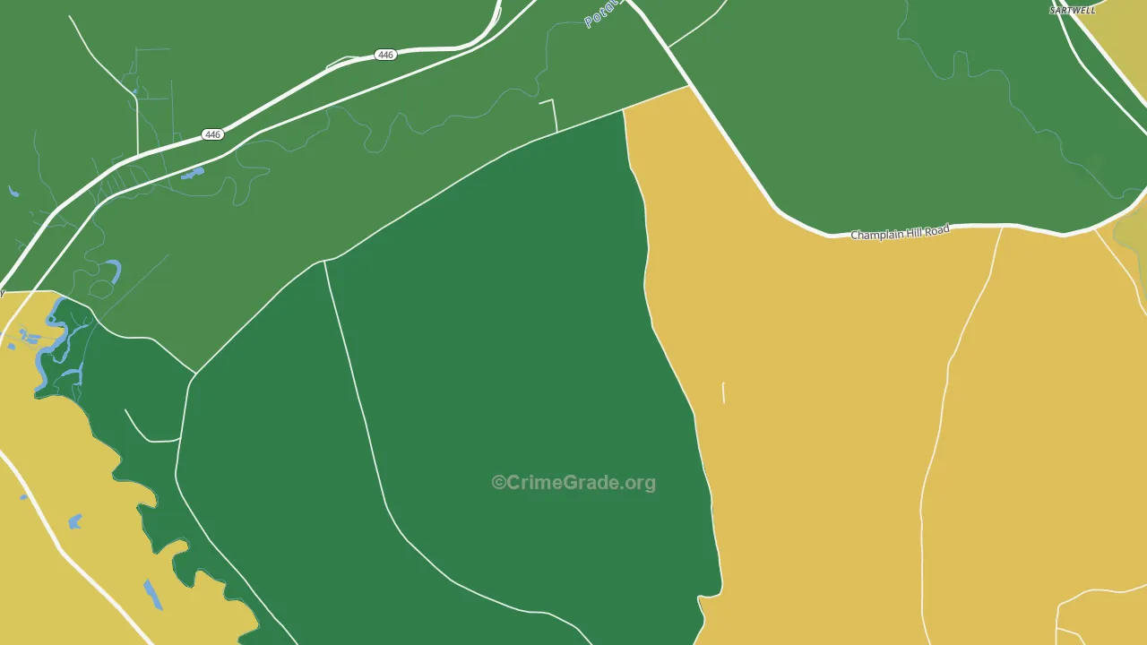 Coryville, PA Map of Theft Rates