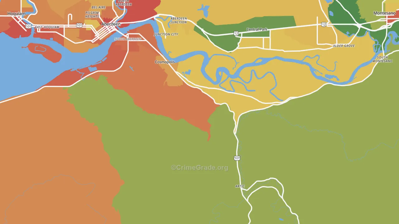 Cosmopolis, WA Map of Theft Rates