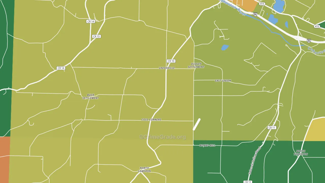 Coss Corners, NY Map of Theft Rates