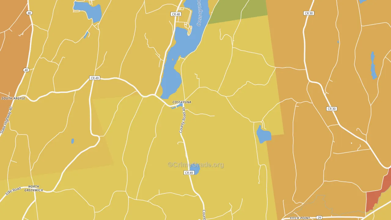 Cossayuna, NY Map of Theft Rates