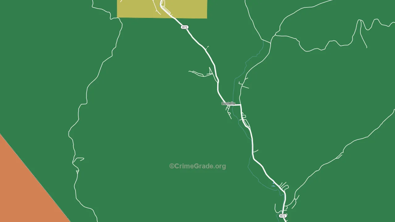 Costello, PA Map of Theft Rates