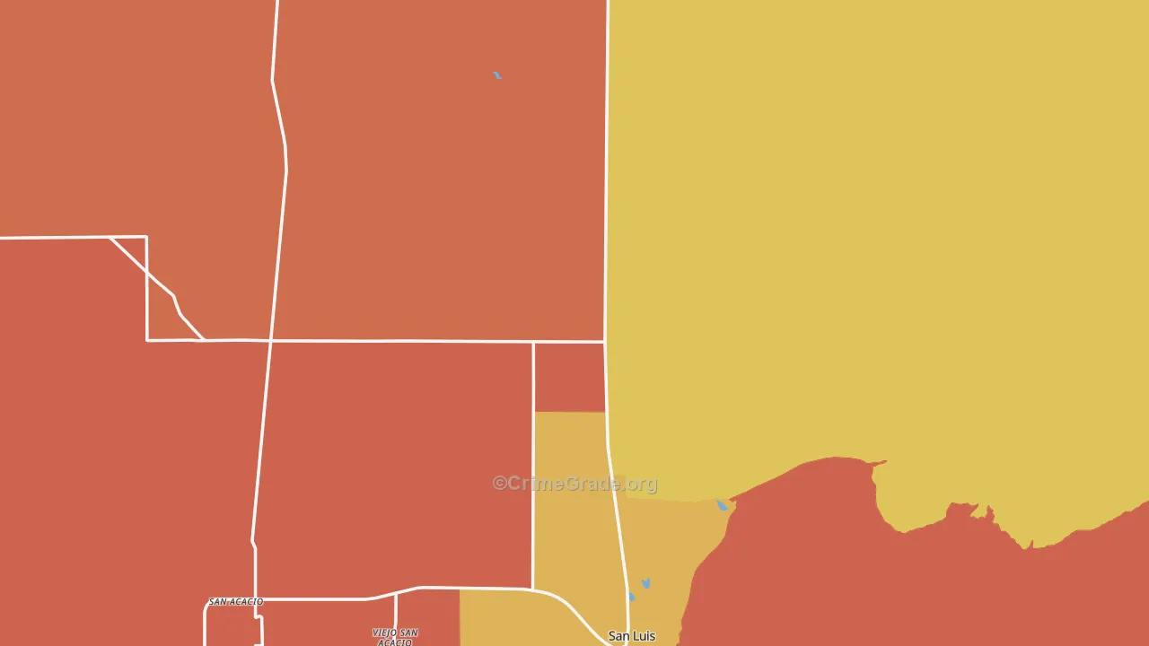 Costilla County, CO Map of Theft Rates
