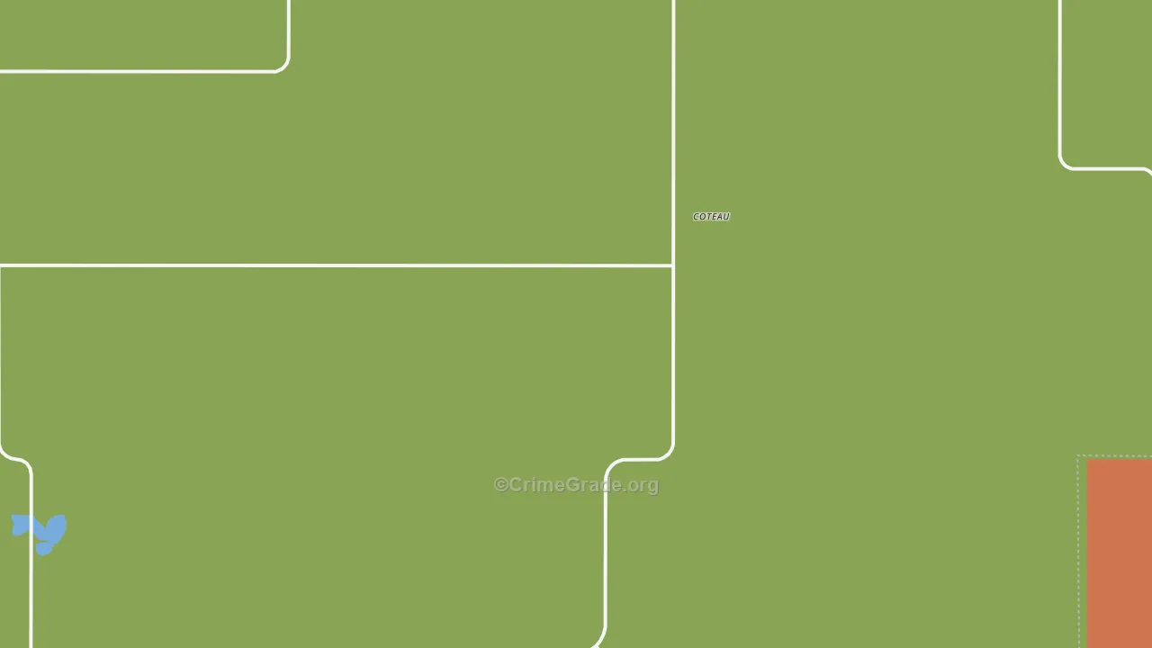 Coteau, ND Map of Theft Rates