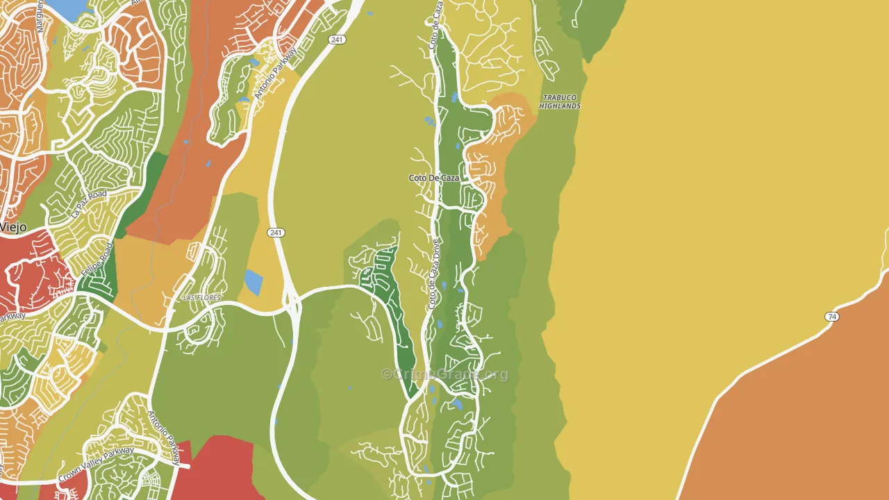 Coto de Caza, CA Map of Theft Rates