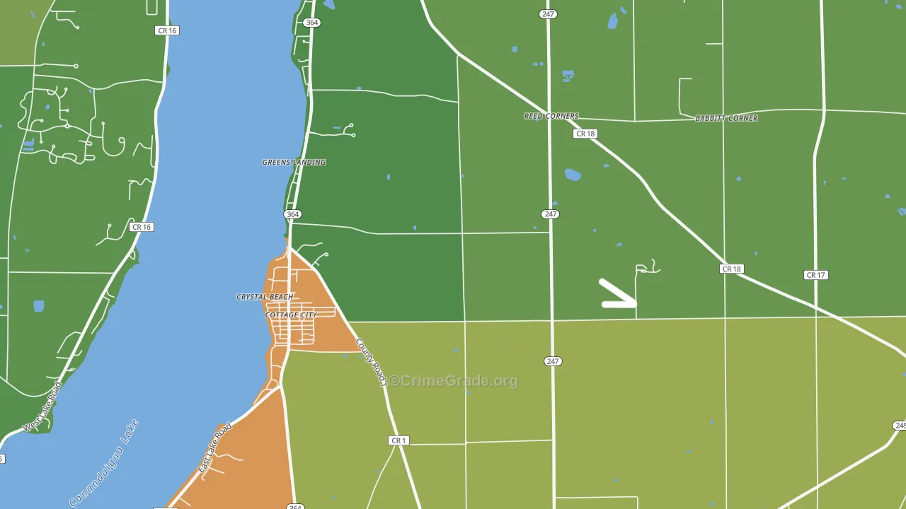 Cottage City, NY Map of Theft Rates