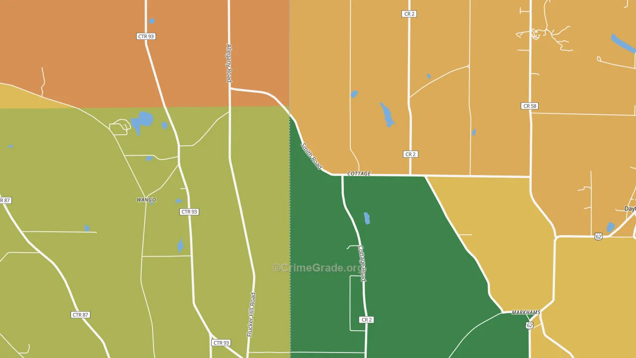 Cottage, NY Map of Theft Rates