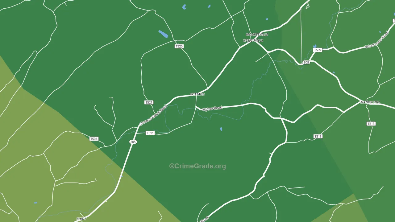Cottage, PA Map of Theft Rates