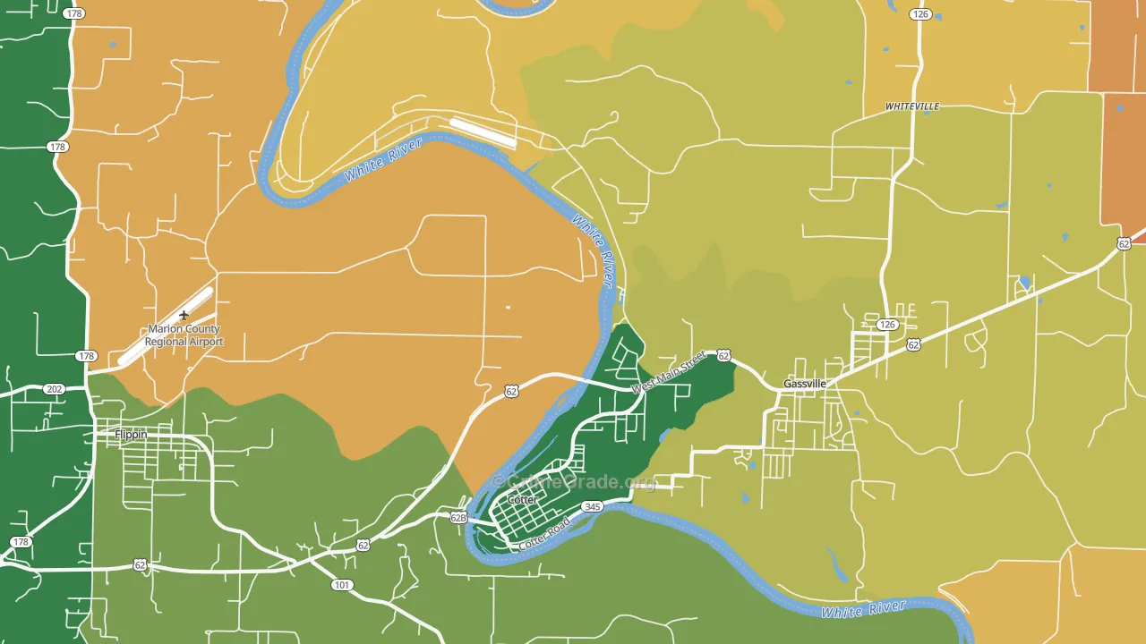 Cotter, AR Map of Theft Rates