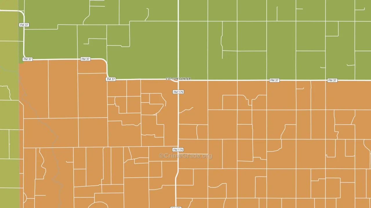 Cotton Center, TX Map of Theft Rates