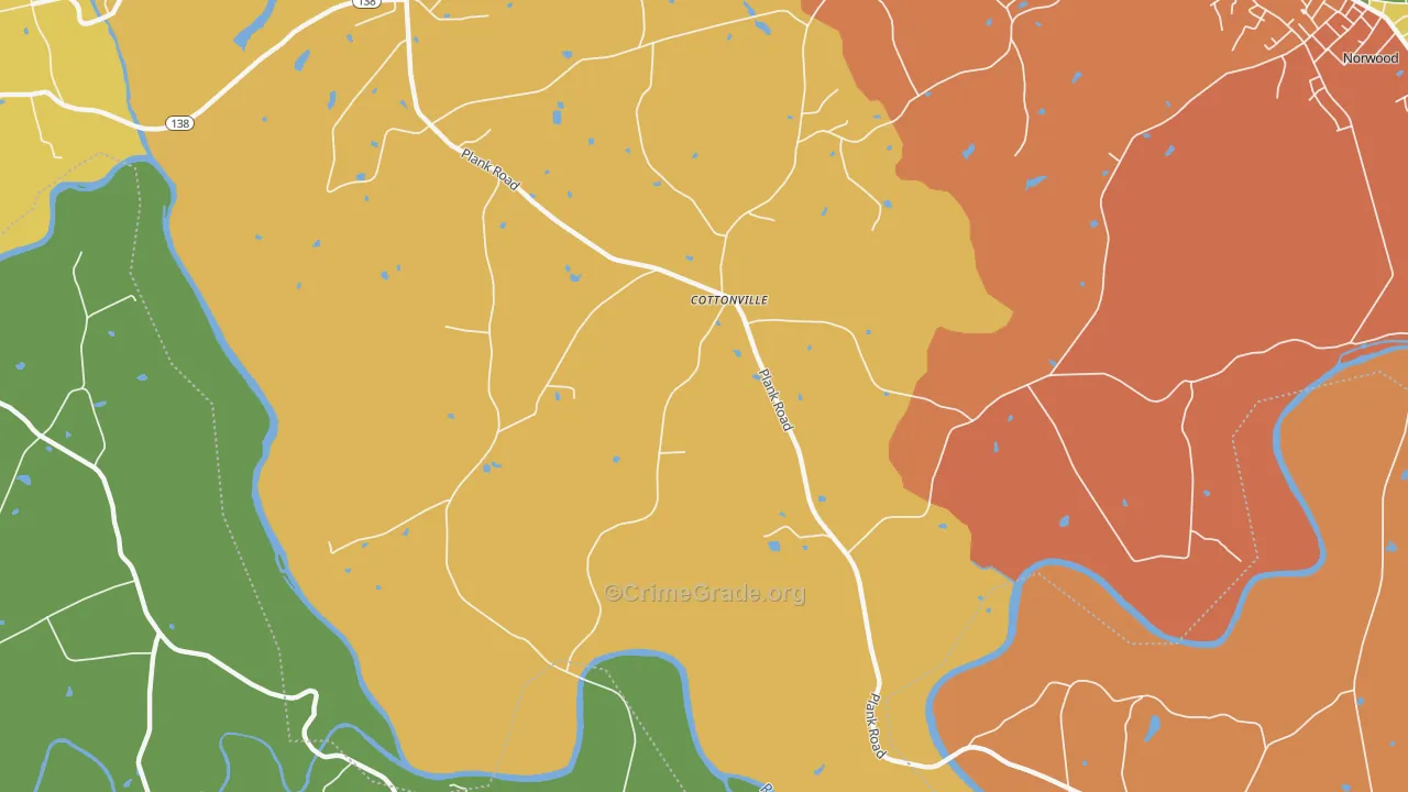 Cottonville, NC Map of Theft Rates