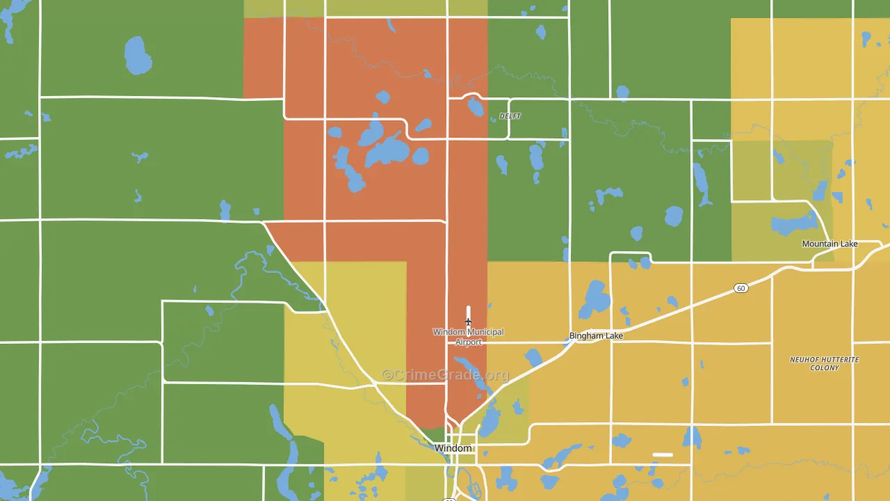 Cottonwood County, MN Map of Theft Rates