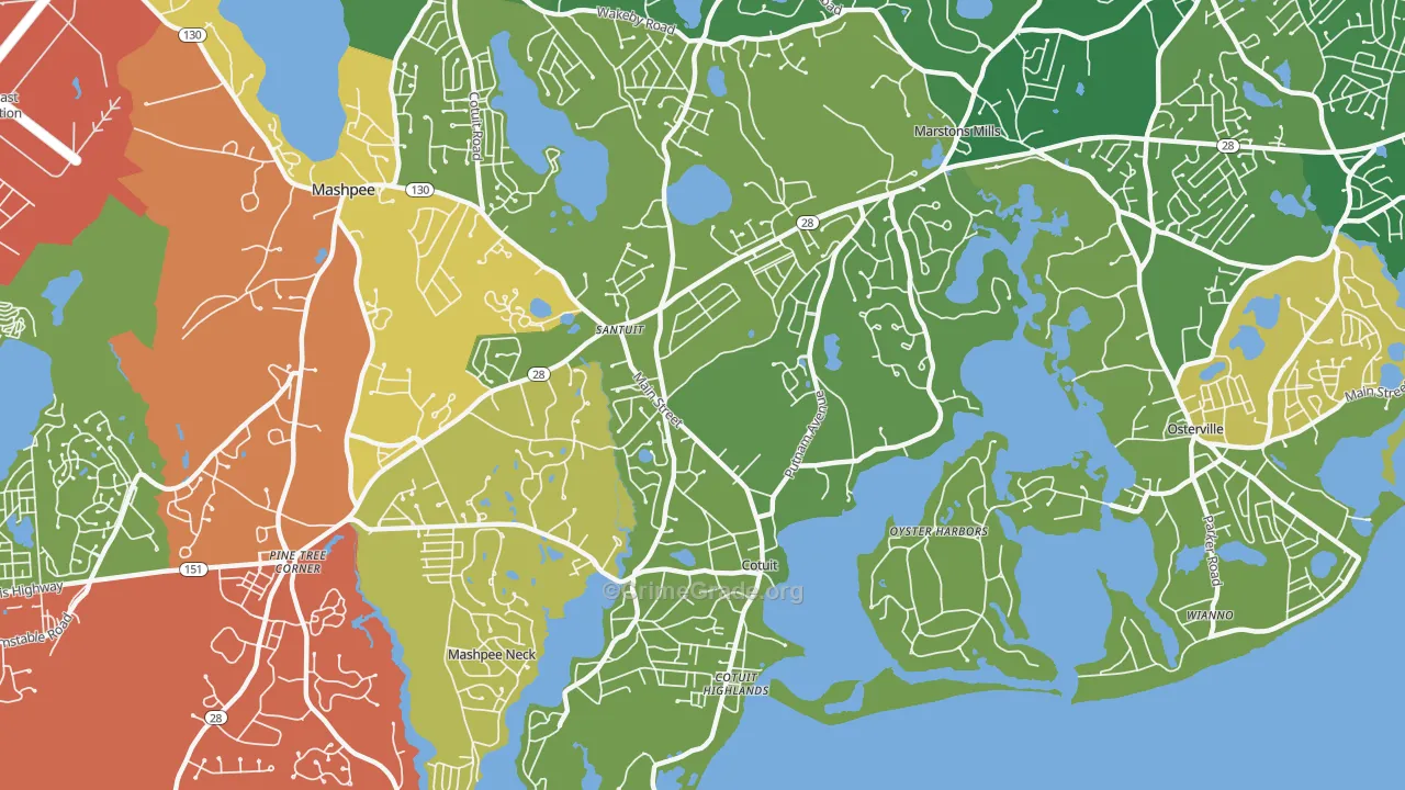 Cotuit, MA Map of Theft Rates