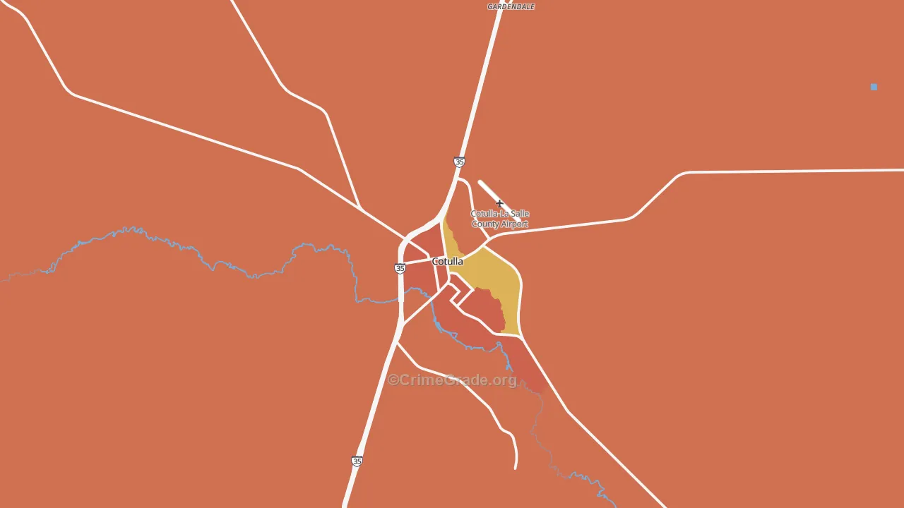 Cotulla, TX Map of Theft Rates