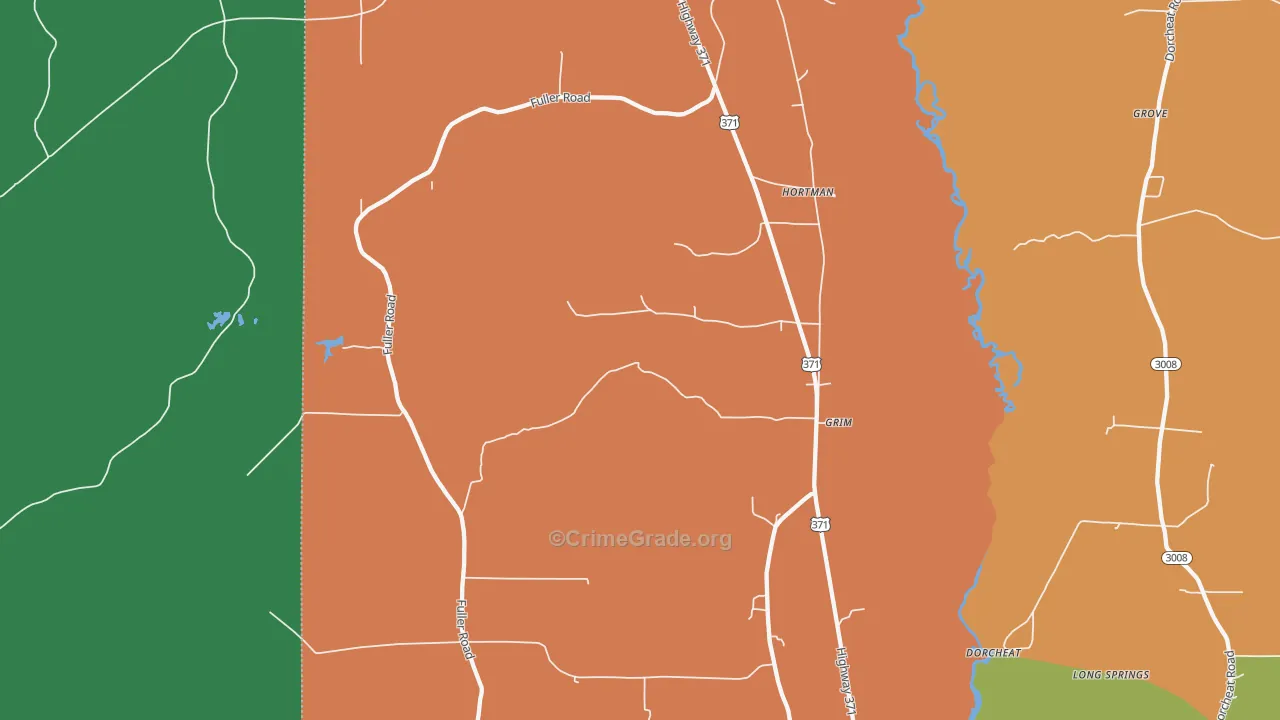 Couchwood, LA Map of Theft Rates