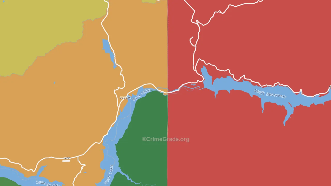 Cougar, WA Map of Theft Rates