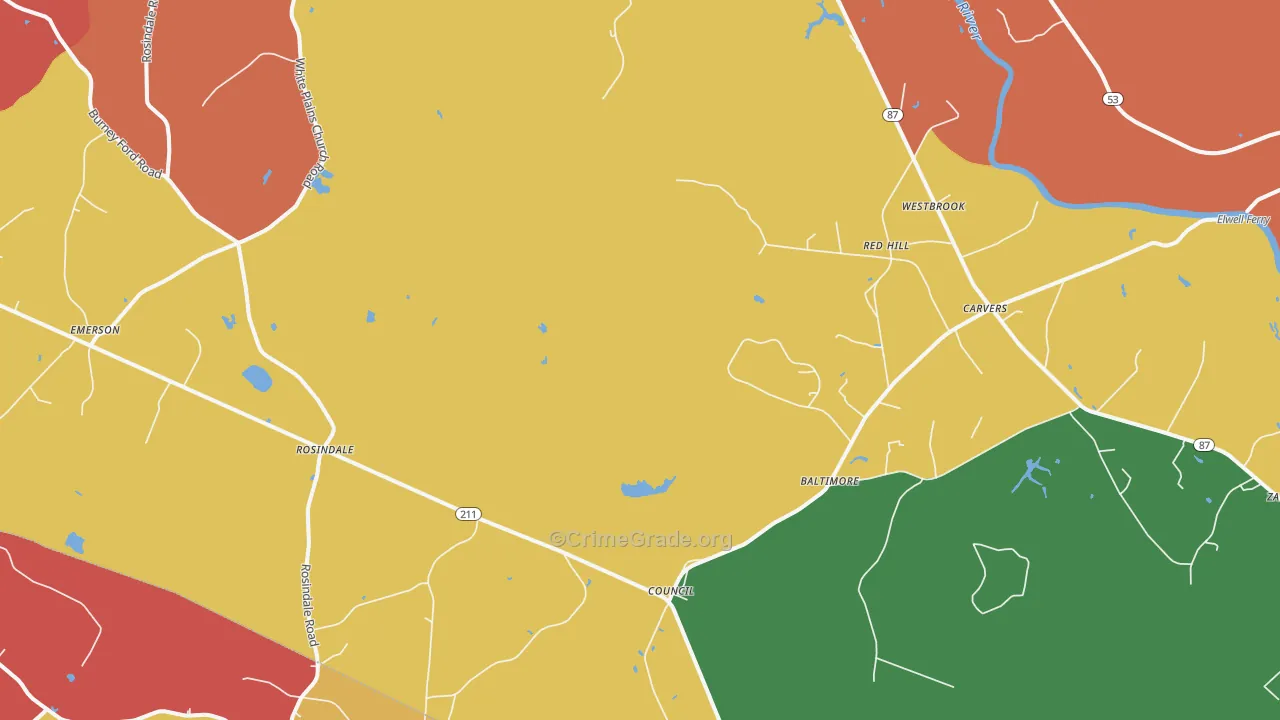 Council, NC Map of Theft Rates